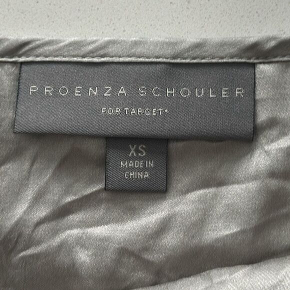 Proenza Schouler for Target Gray Ivory Print Silk Spaghetti Strap Blouse Size XS - Picture 4 of 10